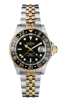 Montre Davosa Ternos Ceramic GMT, cadran noir