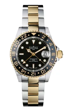 Montre Davosa Ternos Ceramic GMT, cadran noir